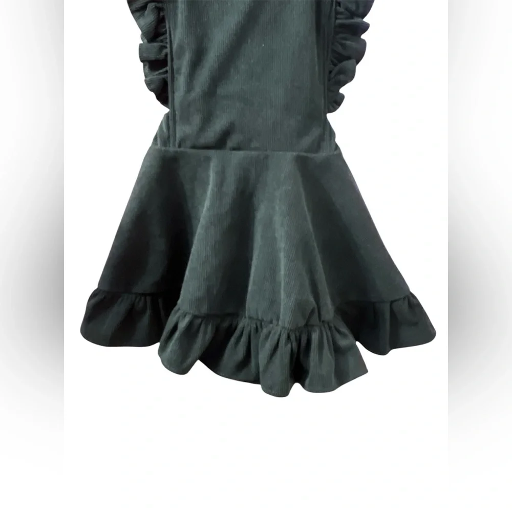 Green Ruffle Pinafore Dress